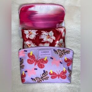 Clinique Cosmetic Bag Bundle Set of 3 Clinique Collab Makeup Pouches